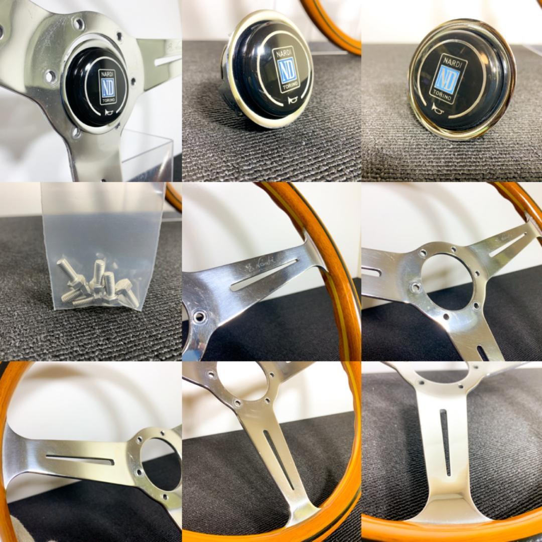 ナルディ クラシック ウッド 36.5φ 本物ホーンボタン＆ネジ付 良品