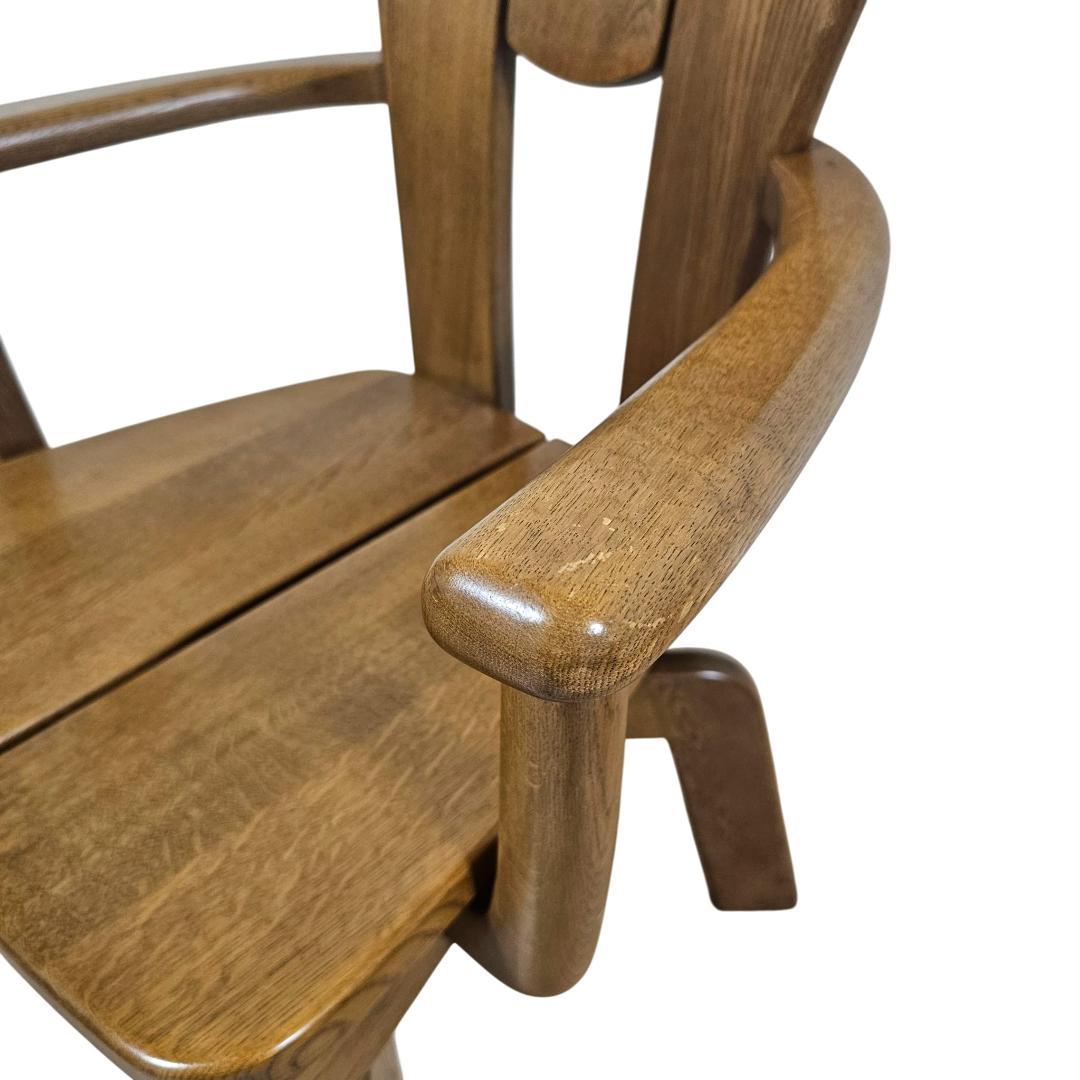 浜本工芸 回転アームチェア③ ダイニングチェア 板座 木製 国産家具