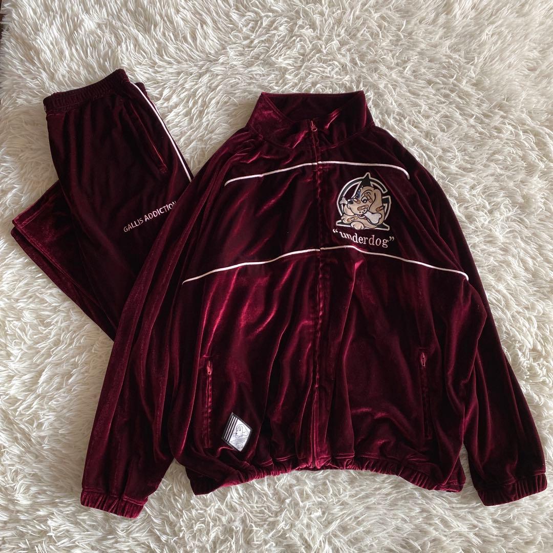 GALFY ガルフィー ベロアセットアップ ジャージ ベルベット レッド