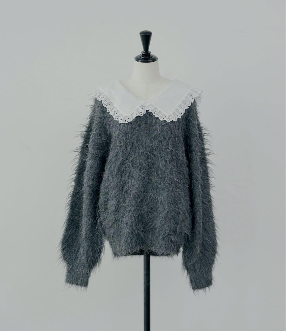 セーラー襟付きシャギールーズニット namiコラボ Chico - メルカリ