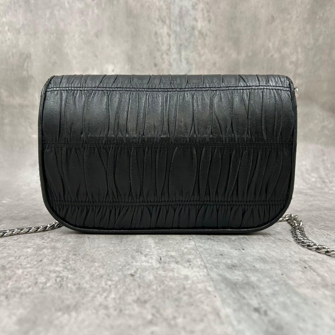 プラダ PRADA チェーンショルダーバッグ 2way クラッチバッグ ギャザー