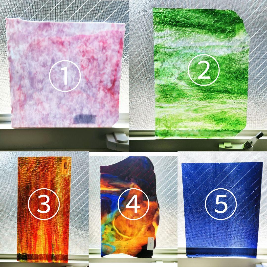 ステンドグラス ガラス 材料 端材 5枚 - メルカリ