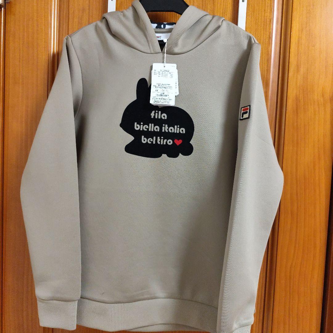 FILA ウサギシルエット トレーナー Mサイズ ベージュ ウサギポシェットトレーナー(80cm ECRU(キナリ)): キッズ - ナルミヤ