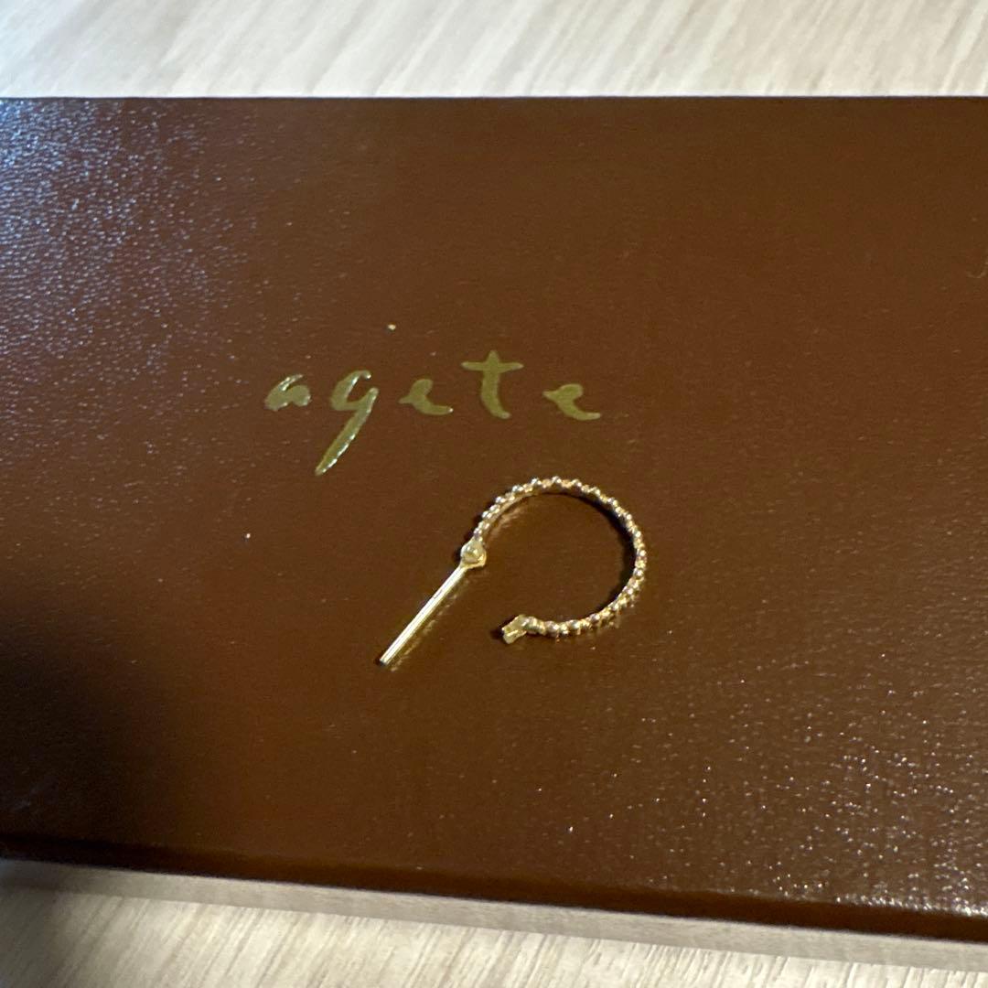 agete アガット◇ K18 K10 バブル フープ ピアス片方 - メルカリ