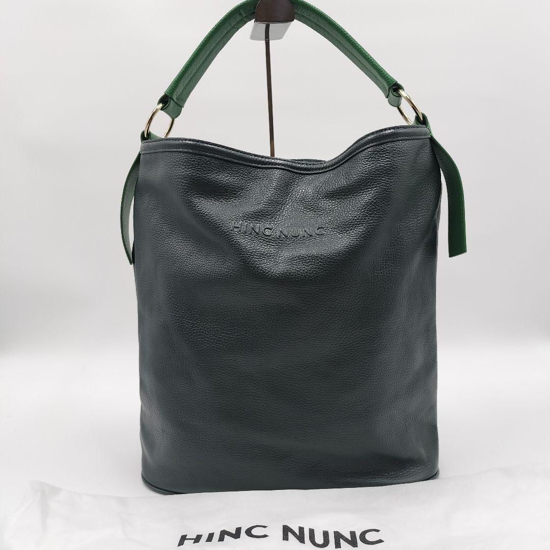 美品✨HINC NUNC ヒンクヌンク ワンショルダーバッグ レザー グリーン