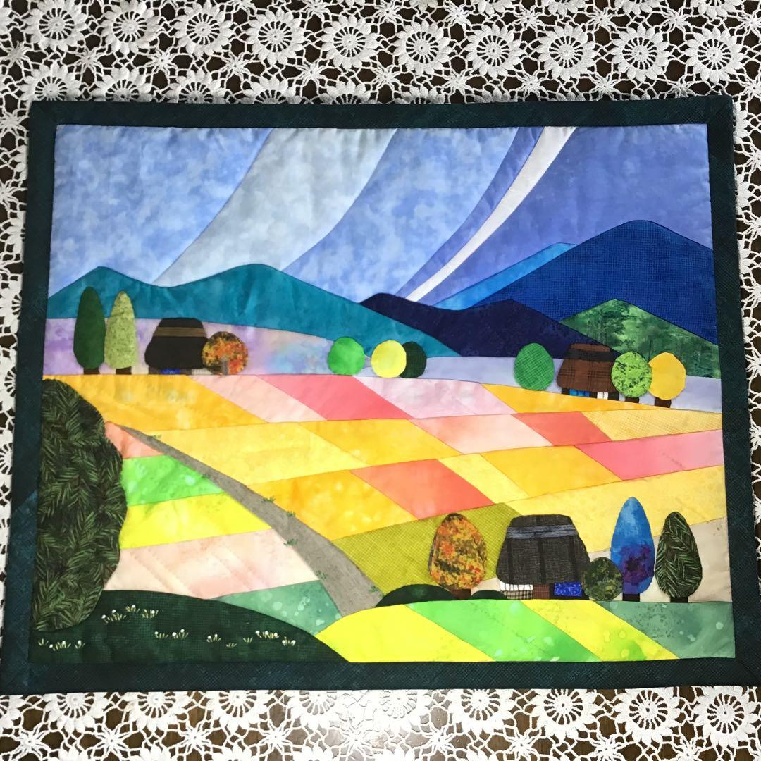 BaBa様確認用♪パッチワークキルト♪古民家と田園風景タペストリー♪54