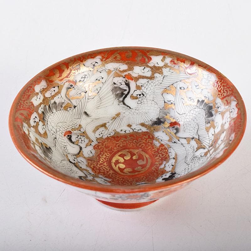 九谷焼 赤絵金彩 鶴雲文 盃 V R8447 - メルカリ