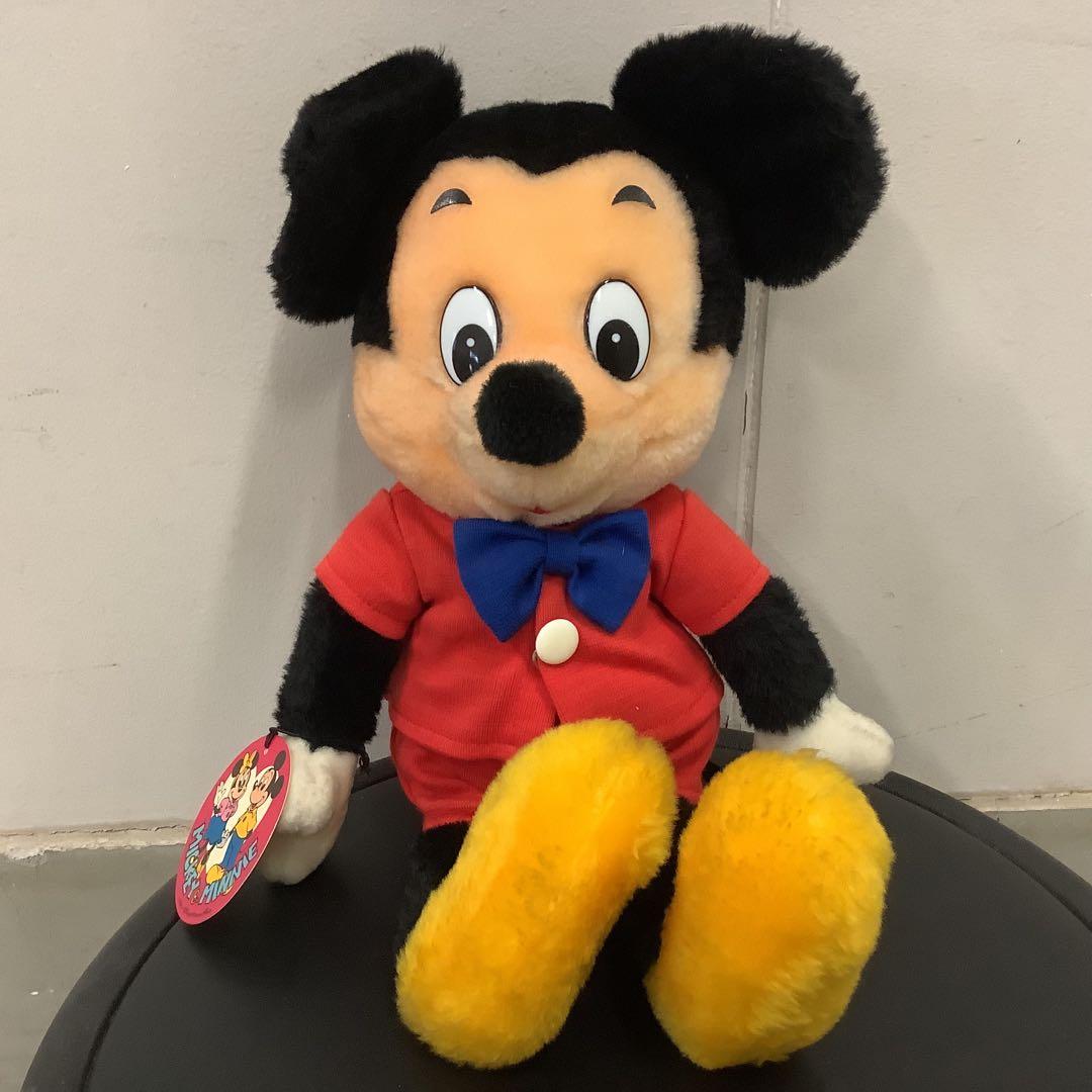 昭和レトロ、当時物】80年代 ディズニー ミッキーマウス ぬいぐるみ