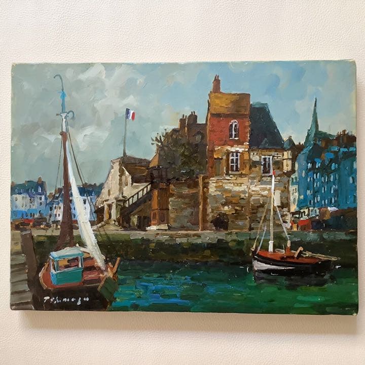 嶋津俊則/オンフルール】油絵 額縁付き サインあり(4号) - メルカリ