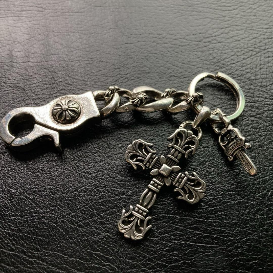 キーリング シルバー925刻印キーチェーン クロス ダガー dagger - メルカリ