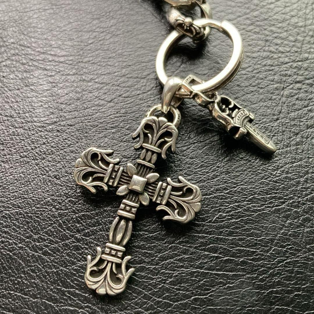 キーリング シルバー925刻印キーチェーン クロス ダガー dagger - メルカリ