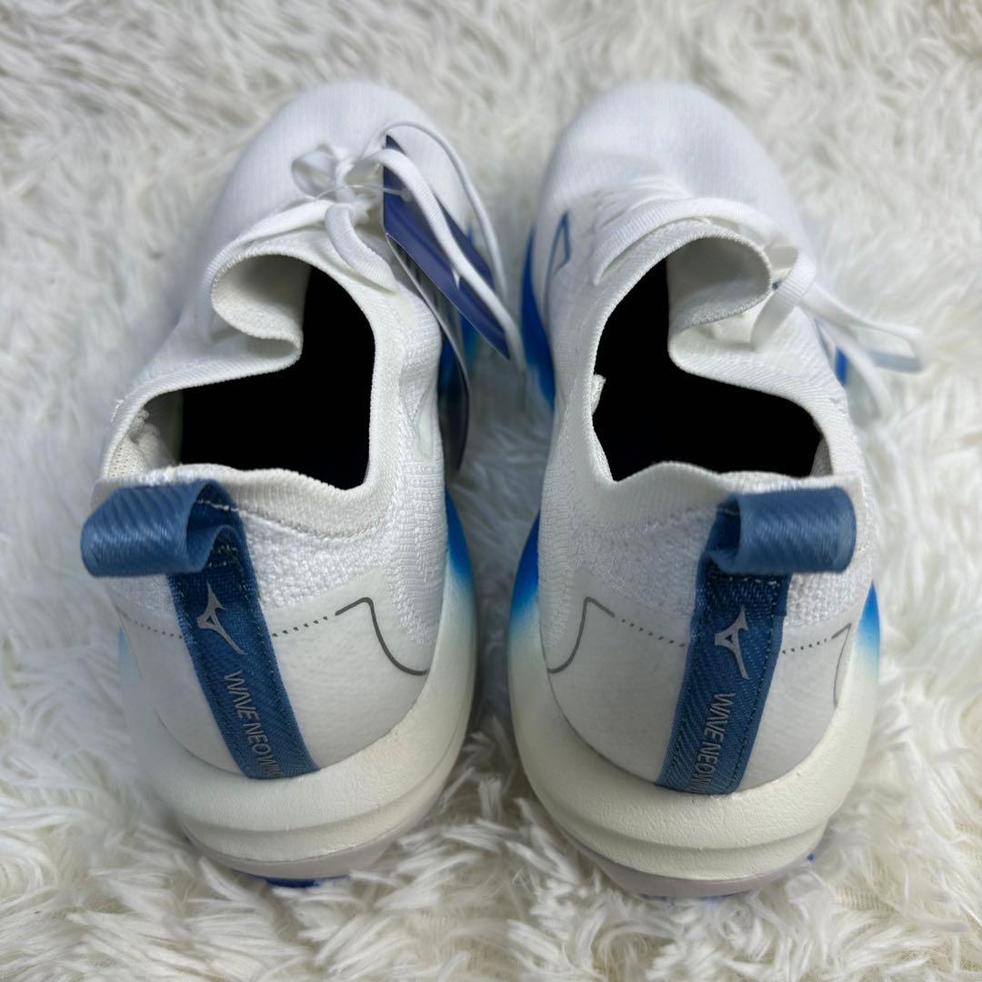 新品 Mizuno ランニングトレーニングシューズ ホワイトブルー 27.5cm