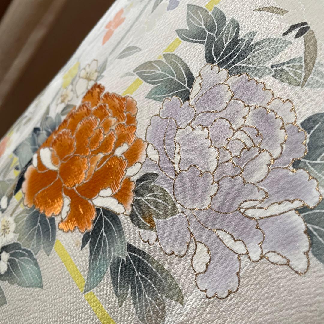 ひろりん様おまとめ　優しい生成色に四季花が美しい訪問着