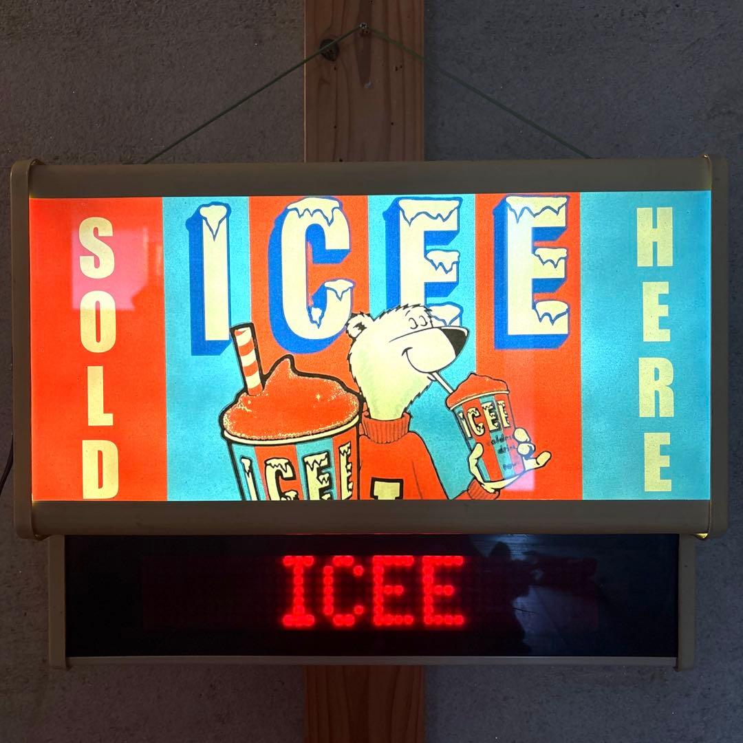80年代 アイシーベア モーション 看板 ランプ ネオンサイン USA