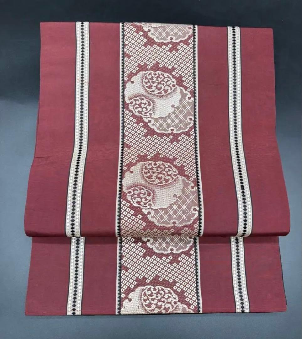 正絹 六通袋帯 『川島織物』 【箔散らし 金銀】