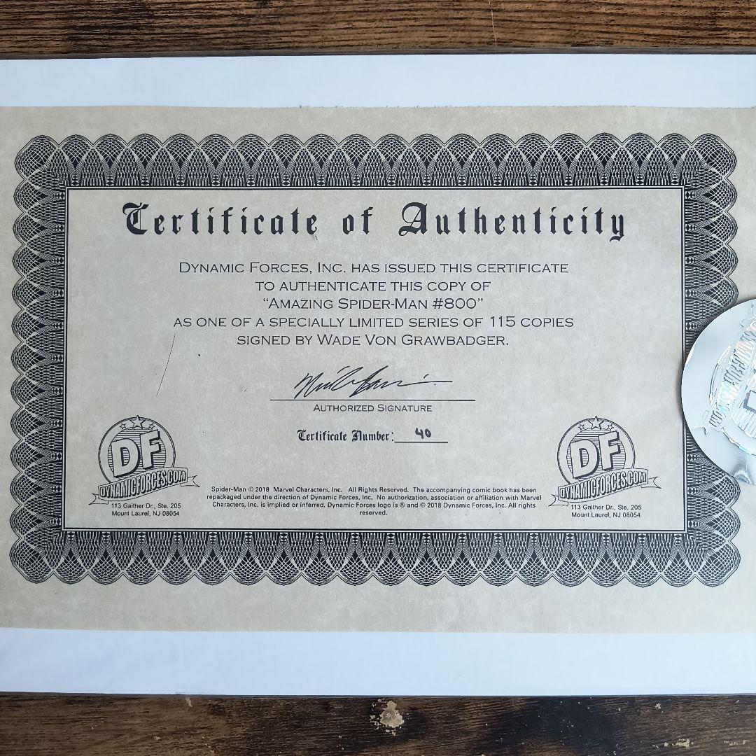 アメコミリーフ Amazing Spider-Man #800 限定版 サイン入 - メルカリ