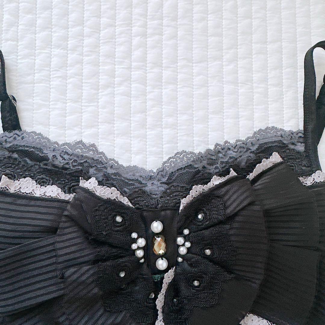 美品✨axes femme ビッグリボン キャミソール ダークコア 姫カジ 平成