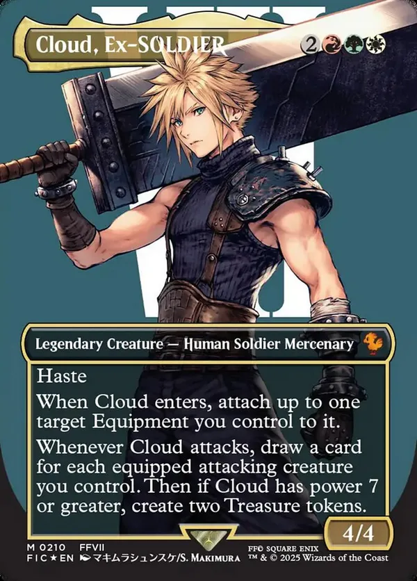 Cloud, Ex-SOLDIER (Borderless) (Surge Foil) • Commander: Final