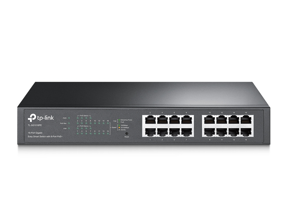 TL-SG1016PE | 16-Port Gigabit Easy Smart PoE Switch with 8-Port