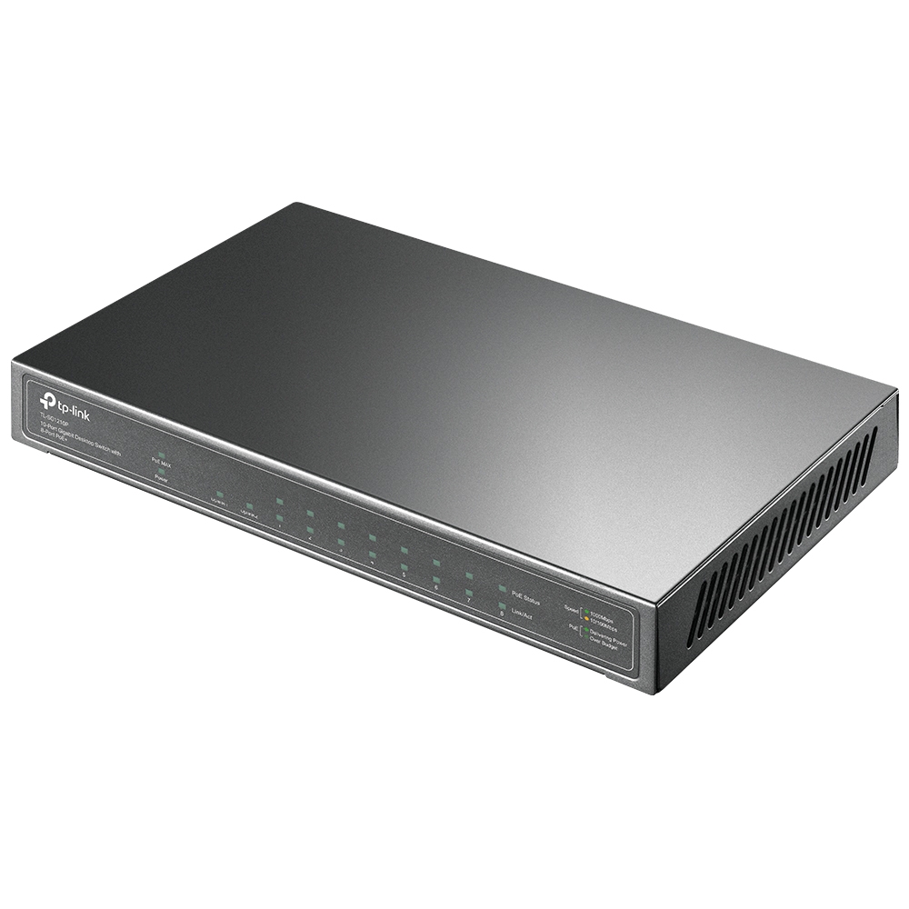 TL-SG1210P | 10-Port Gigabit Desktop Switch with 8-Port PoE+ | TP