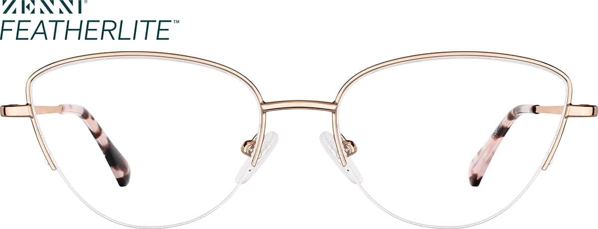 Rose Gold Half-Rim Glasses #3239119 | Zenni Optical
