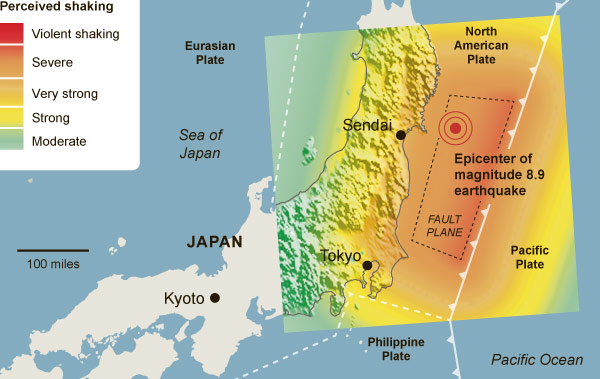 How Shifting Plates Caused the Japan Earthquake - Interactive