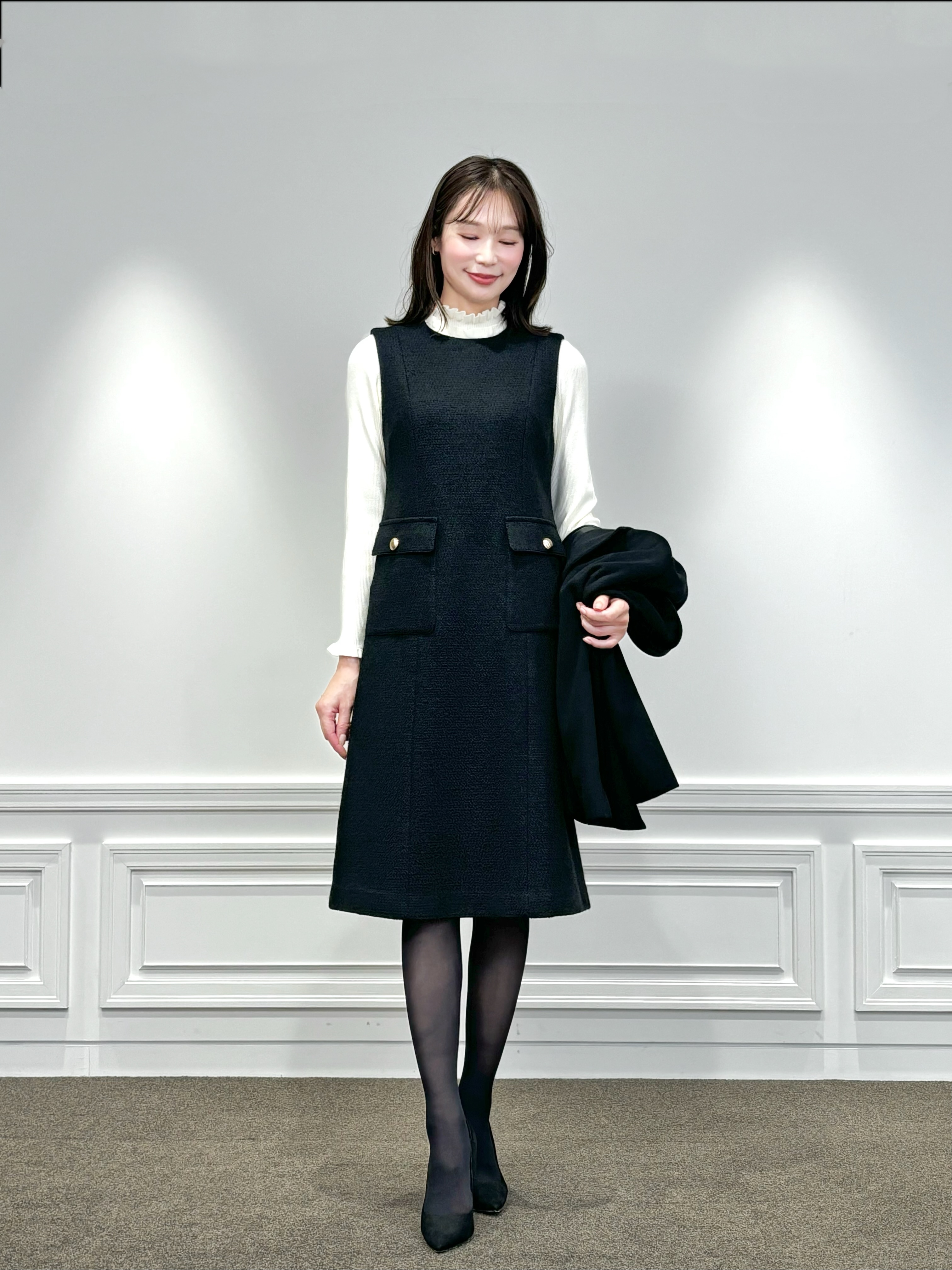 先週の人気アイテム＜フラップポケットツイードワンピース＞の