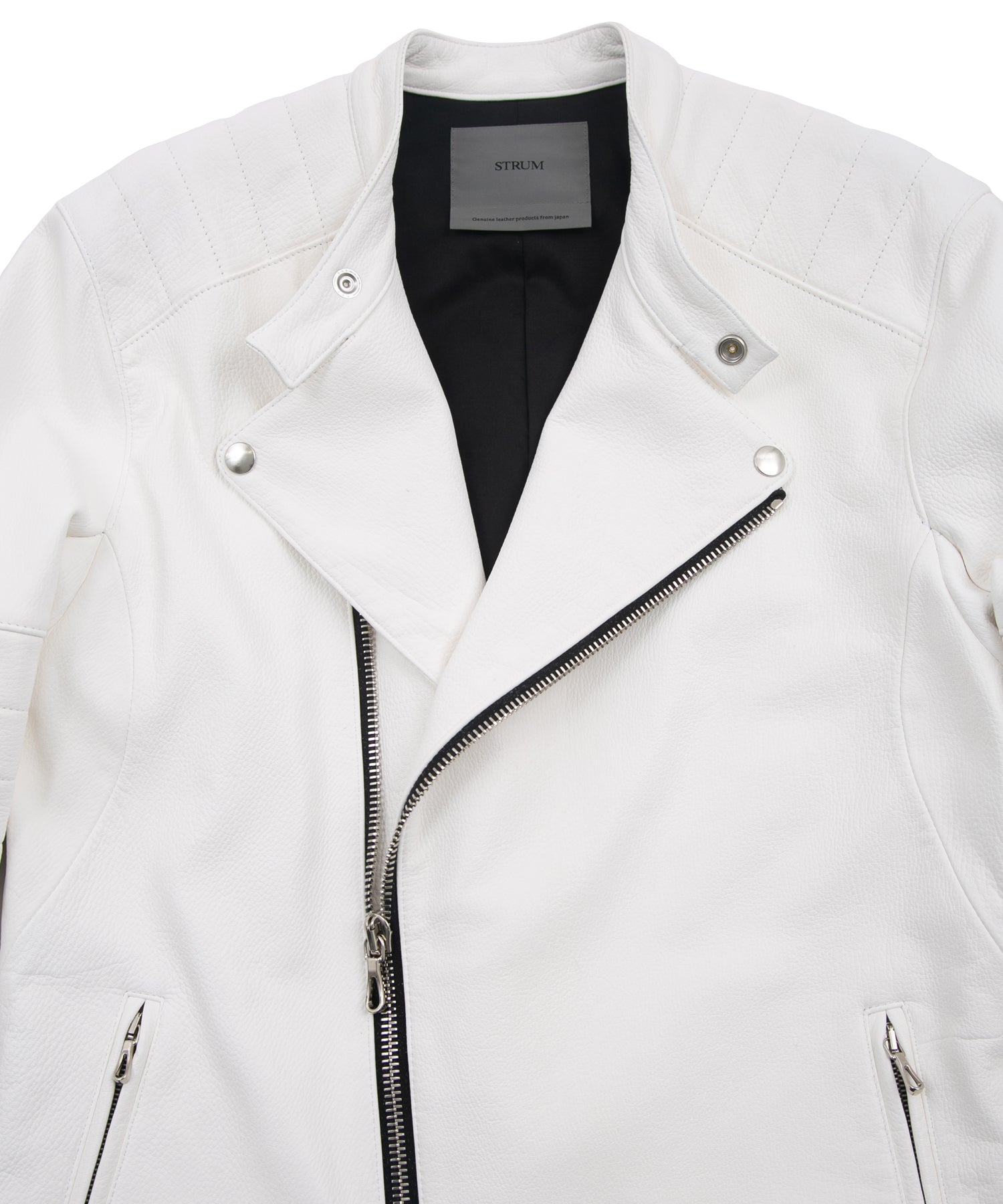 白鞣し ディアスキン RAW BURST セミダブル ライダース - WHITE