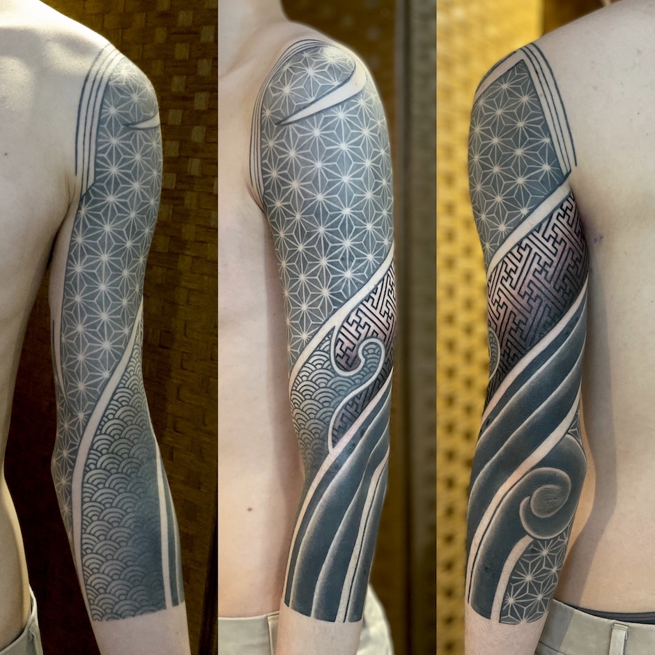 日本伝統文様の七分袖 | STROKER TATTOO