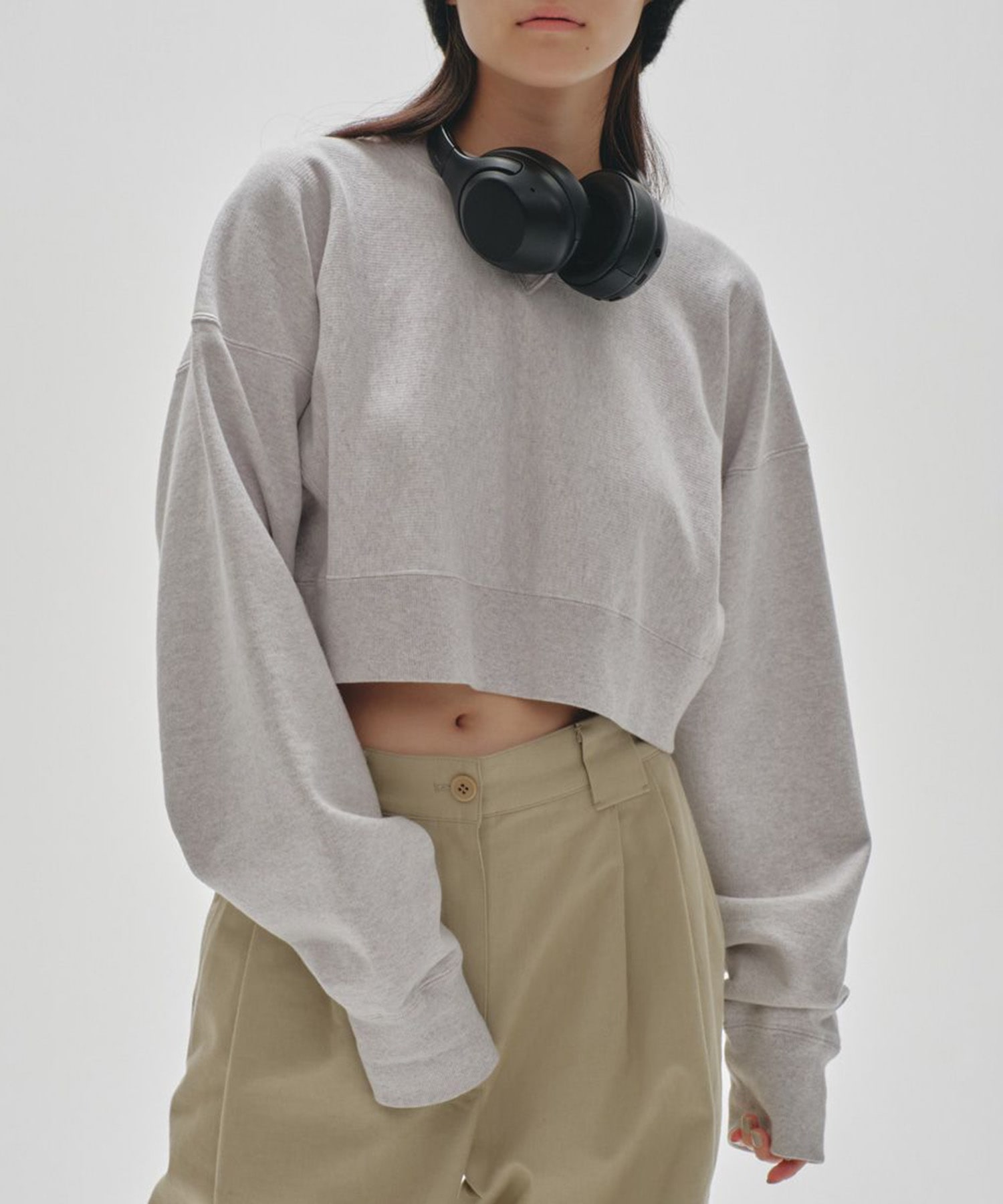 Cropped Sweat Pullover(FREE LIGHT GREY): TODAYFUL: WOMENS