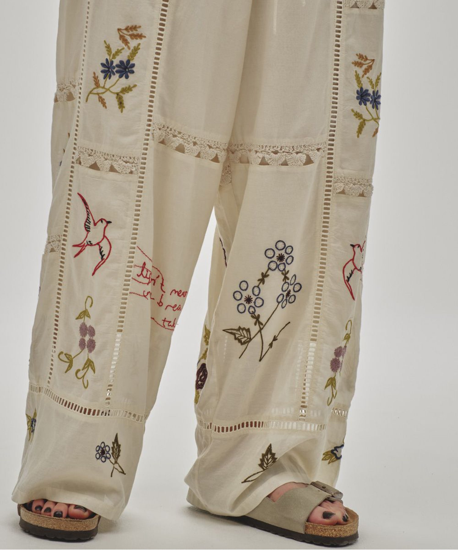 Embroidery Patchwork Trousers(36 ECRU): TODAYFUL: WOMENS
