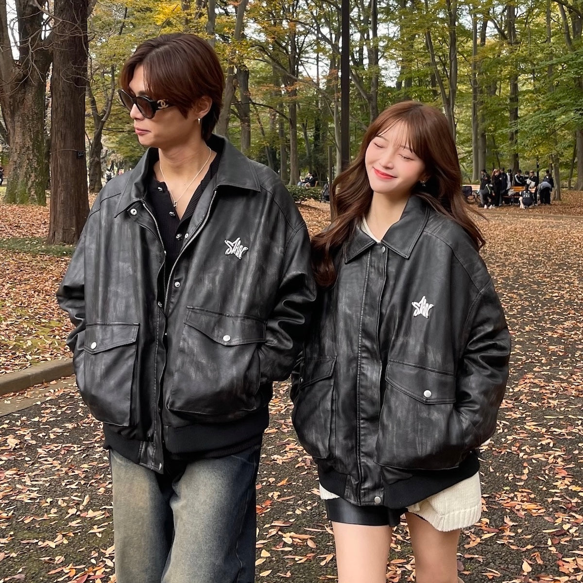 STAN metal logo parts fake leather jacket – Such a Stan