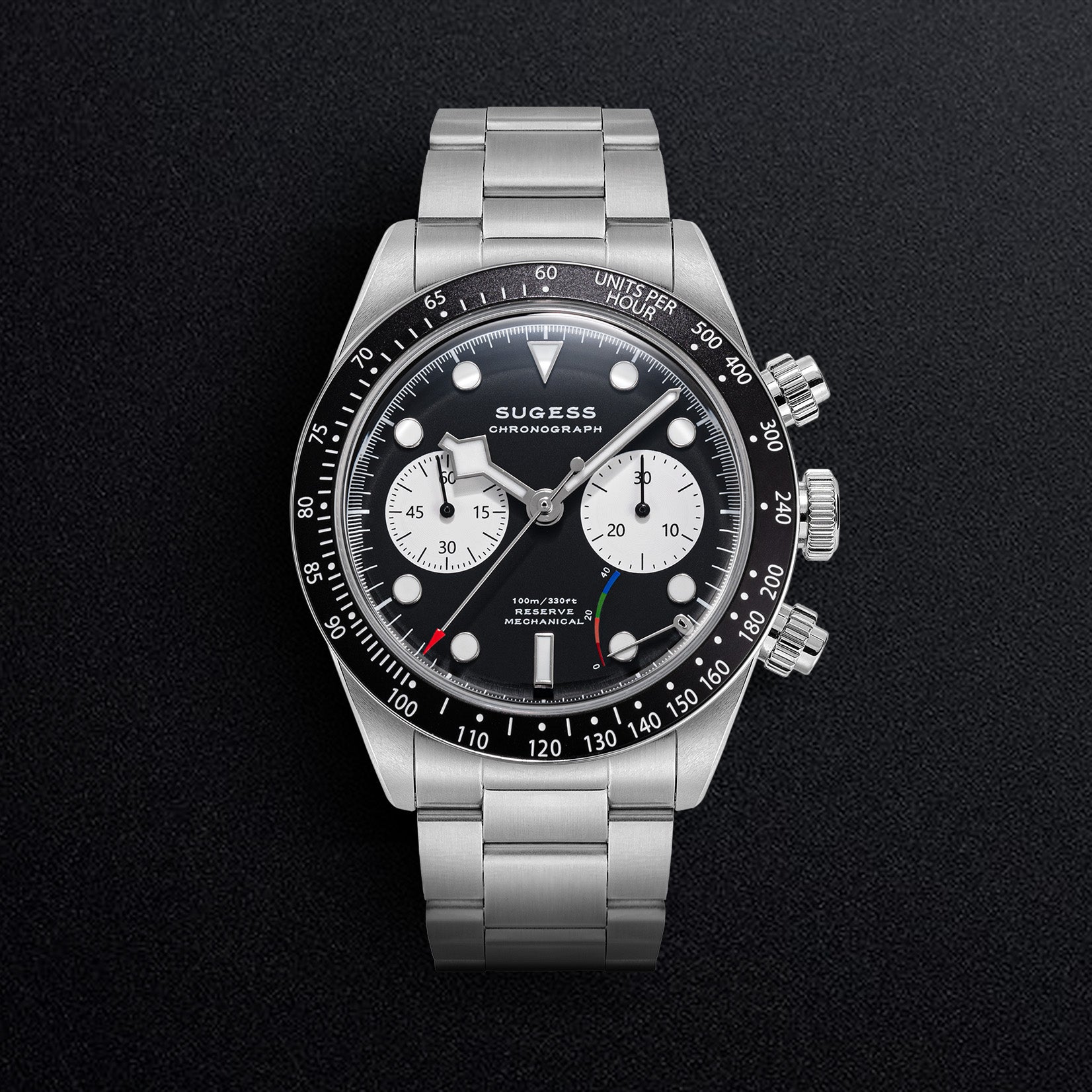 Chrono Heritage S457 Chronograph Power Reserve Black Panda Dial