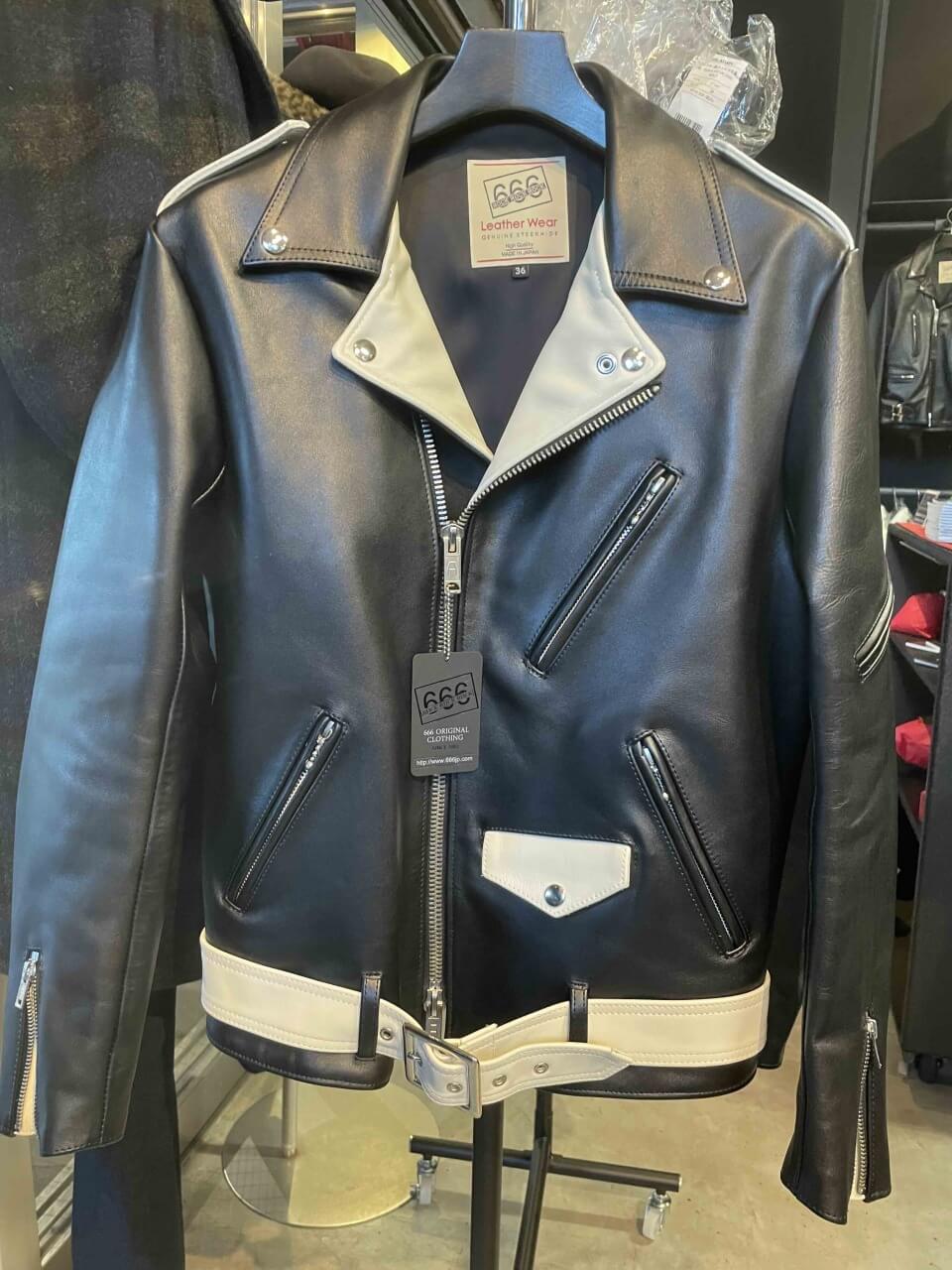 黒×白】666でカスタムオーダーしたサンローラン風バイカラーライダース