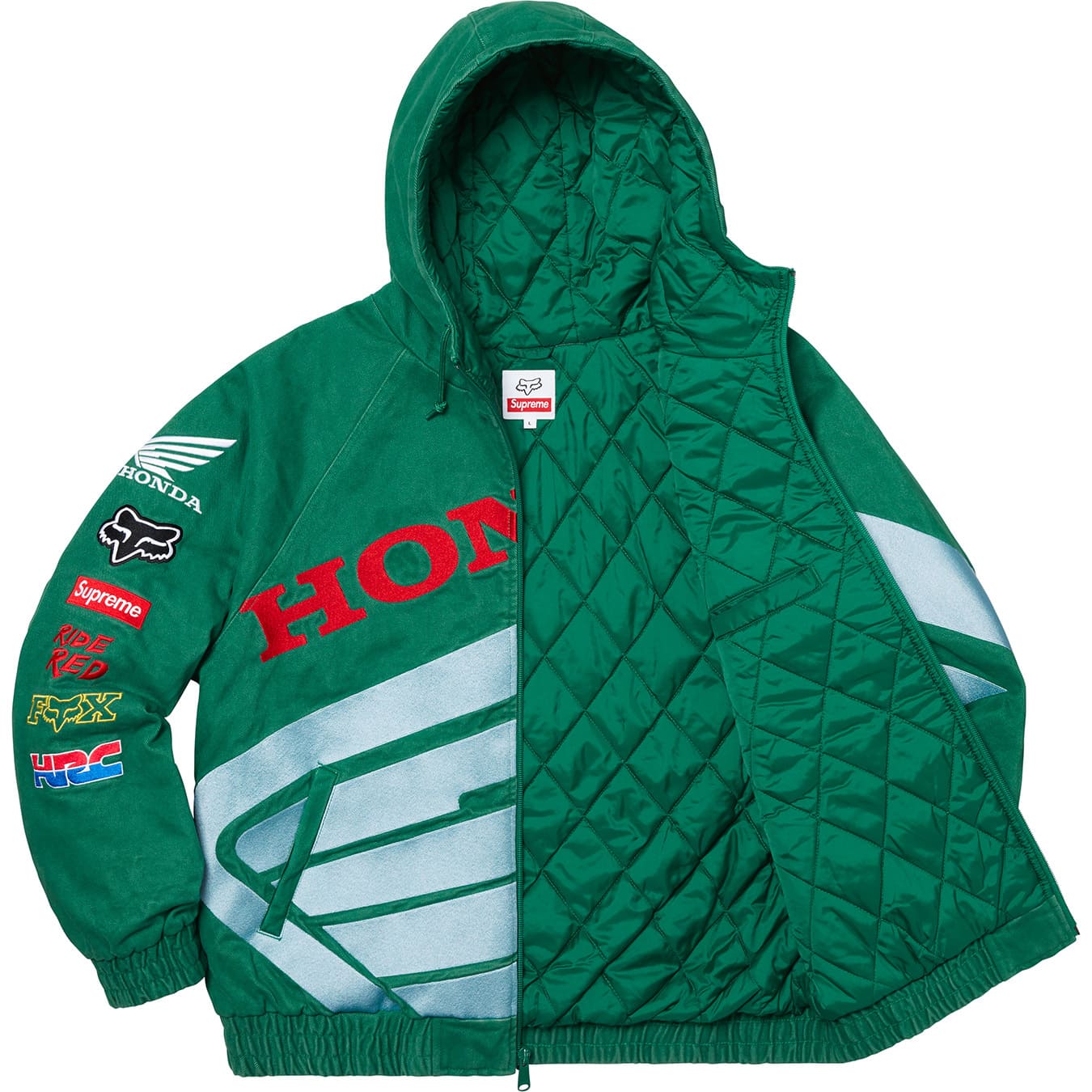 Supreme®/Honda®/Fox® Racing Puffy Zip Up Work Jacket | Supreme 19fw