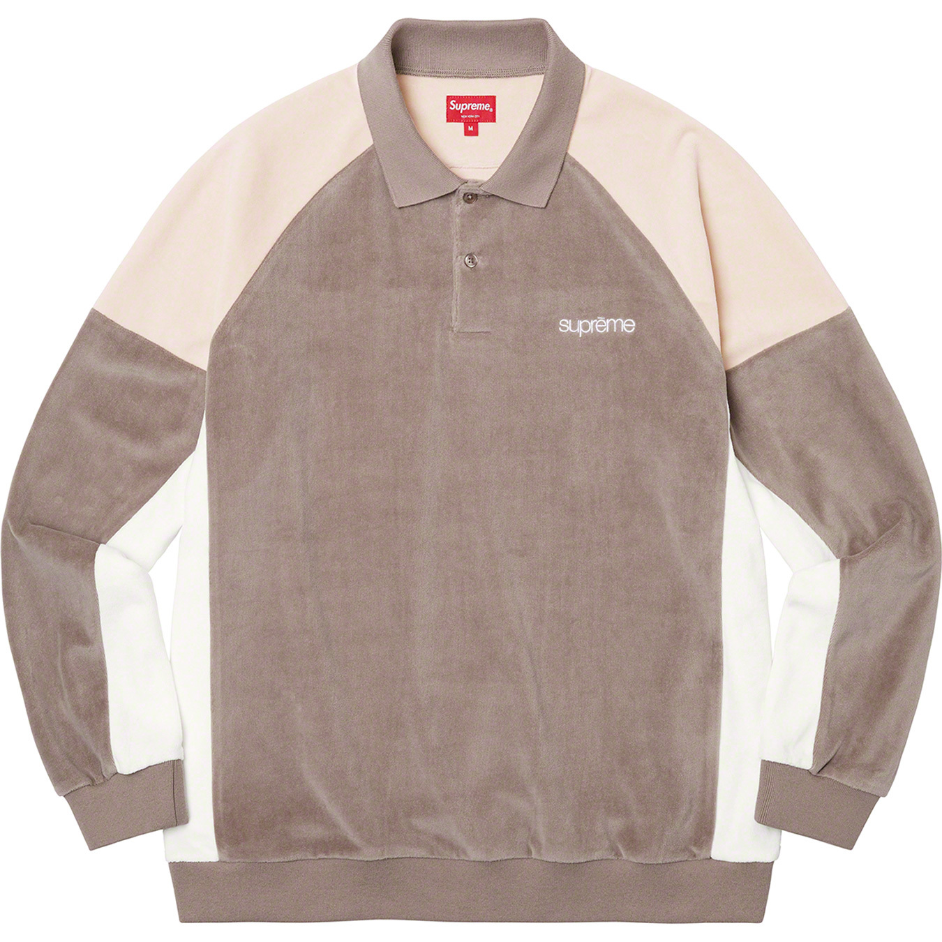 Paneled Velour L/S Polo | Supreme 22fw