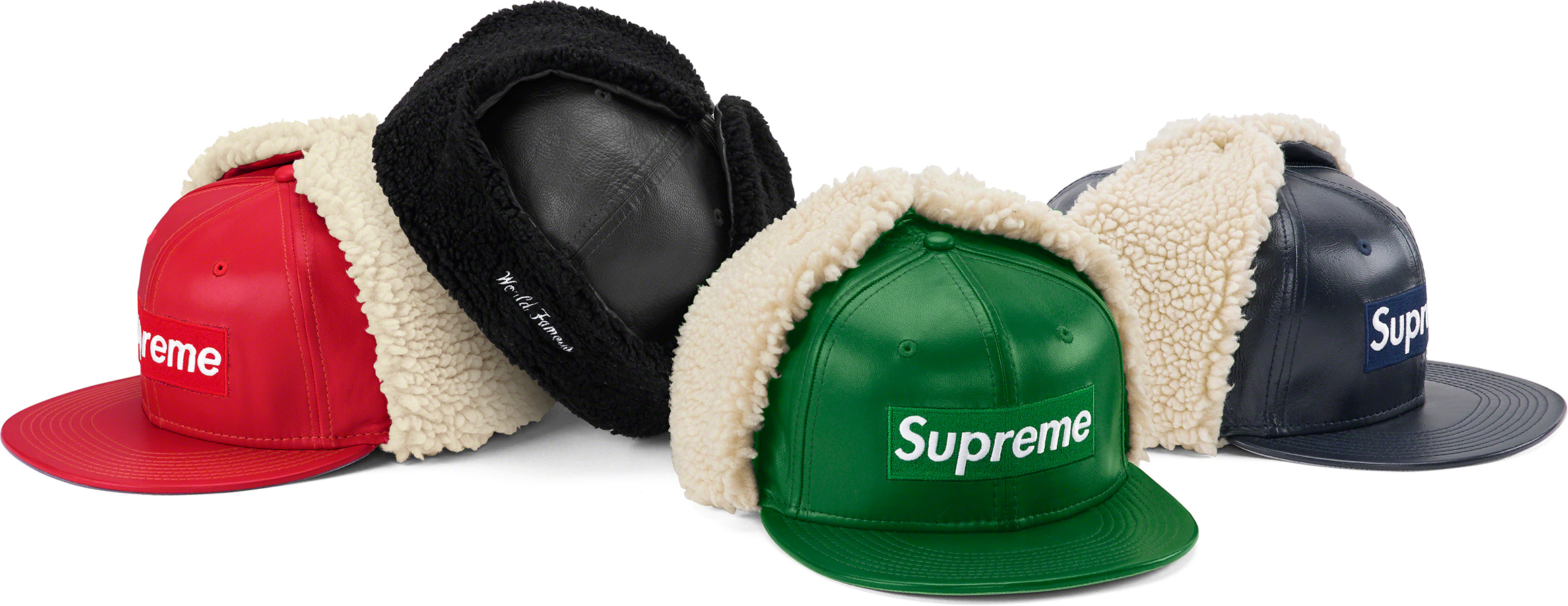 Leather Earflap Box Logo New Era® | Supreme 22fw