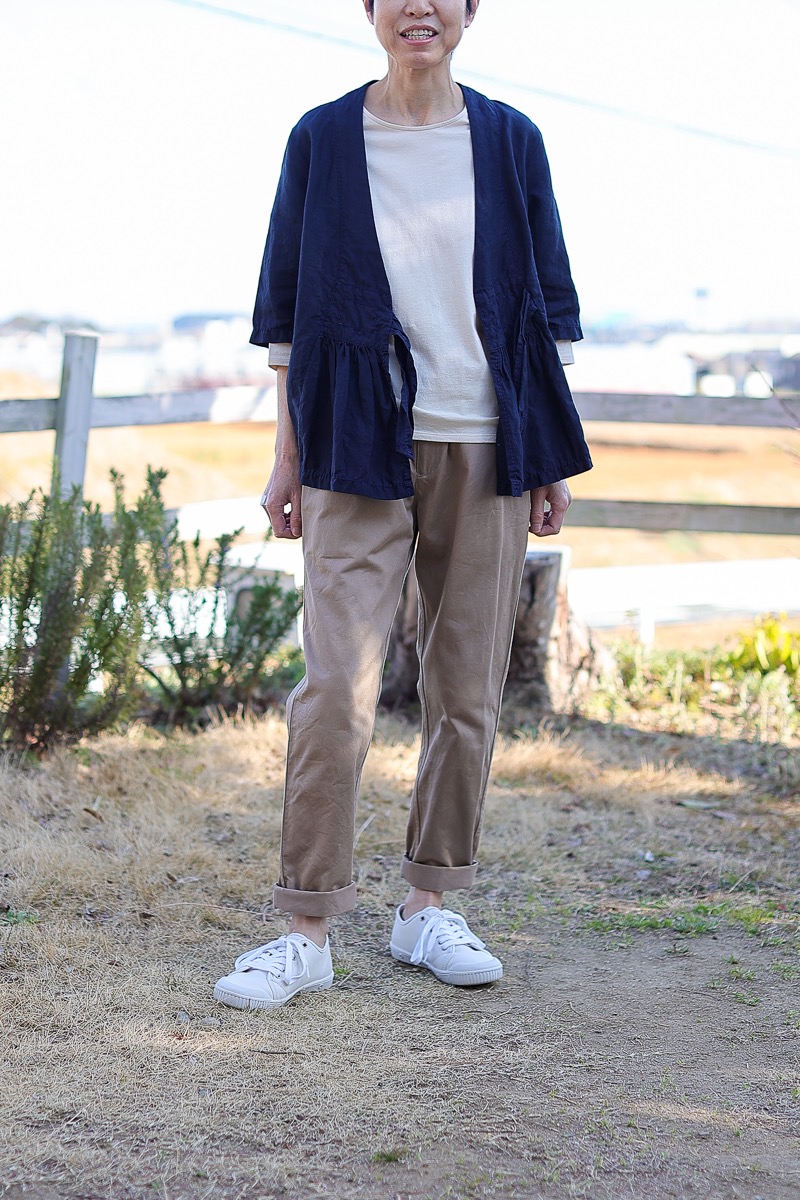 homspun リネンバイオ フロントギャザー6分袖ブラウスジャケット – SUSCON