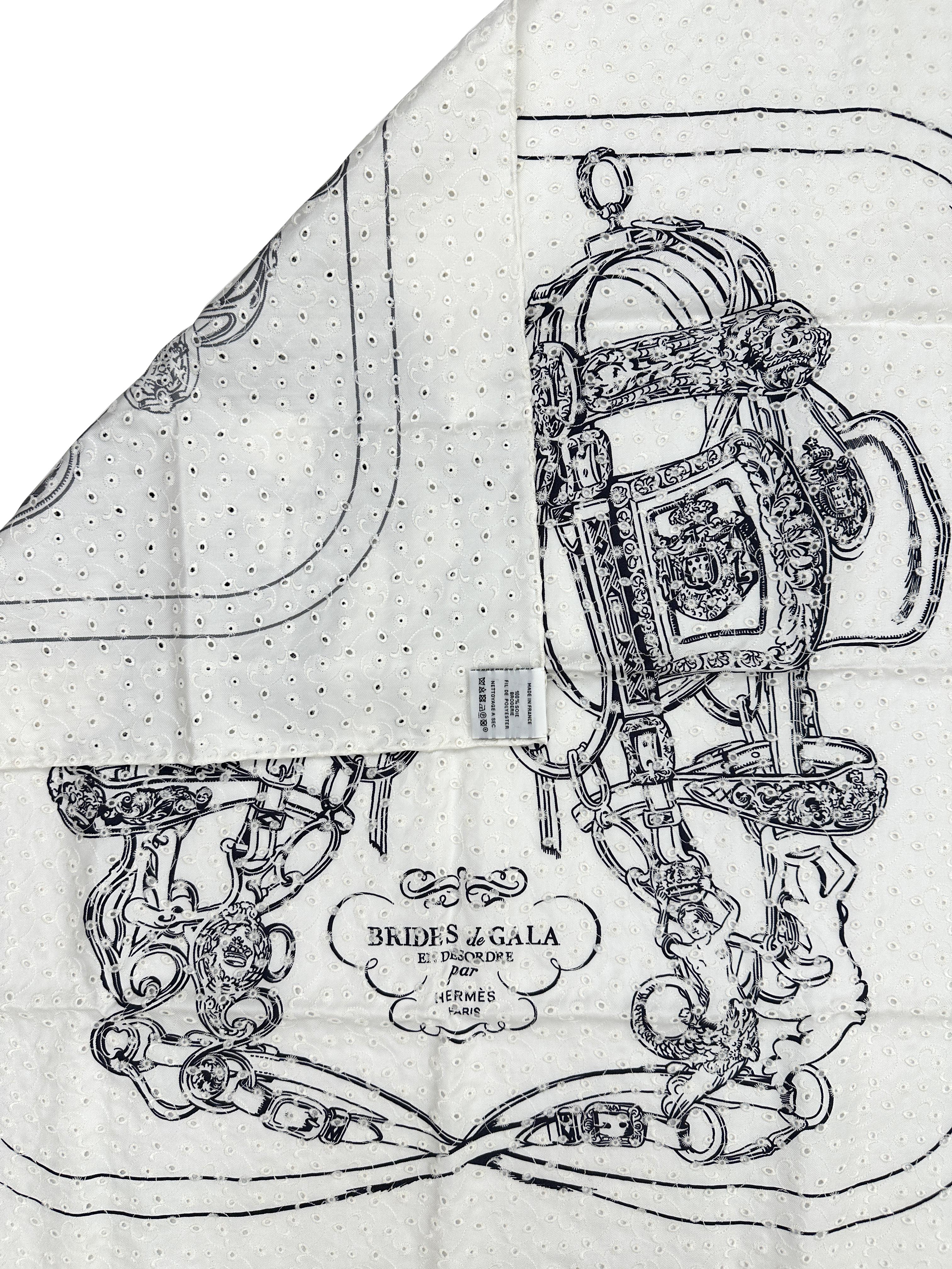 Hermès Brides de Gala Broderie Anglaise 70