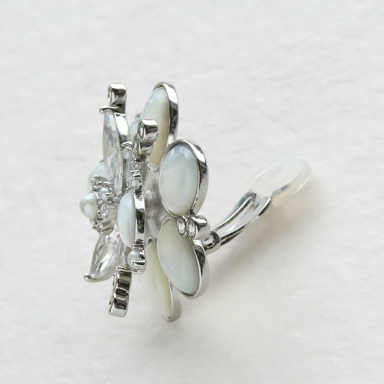 FLEUR DE NEIGE demi-parure】2wayブローチネックレス＆イヤリング