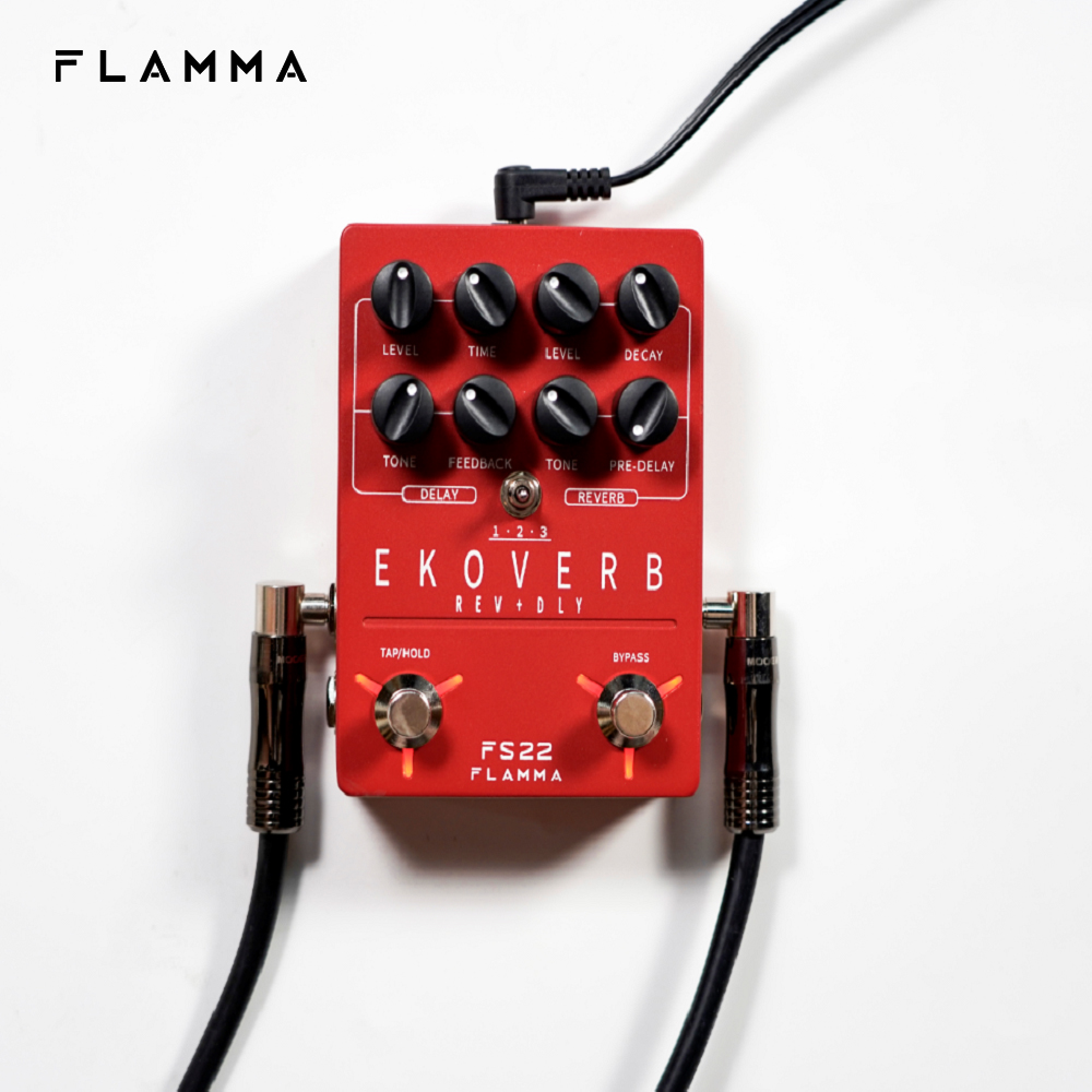 FLAMMA FS22 Ekoverb Dual Reverb Delay Pedal with Freeze and Trail