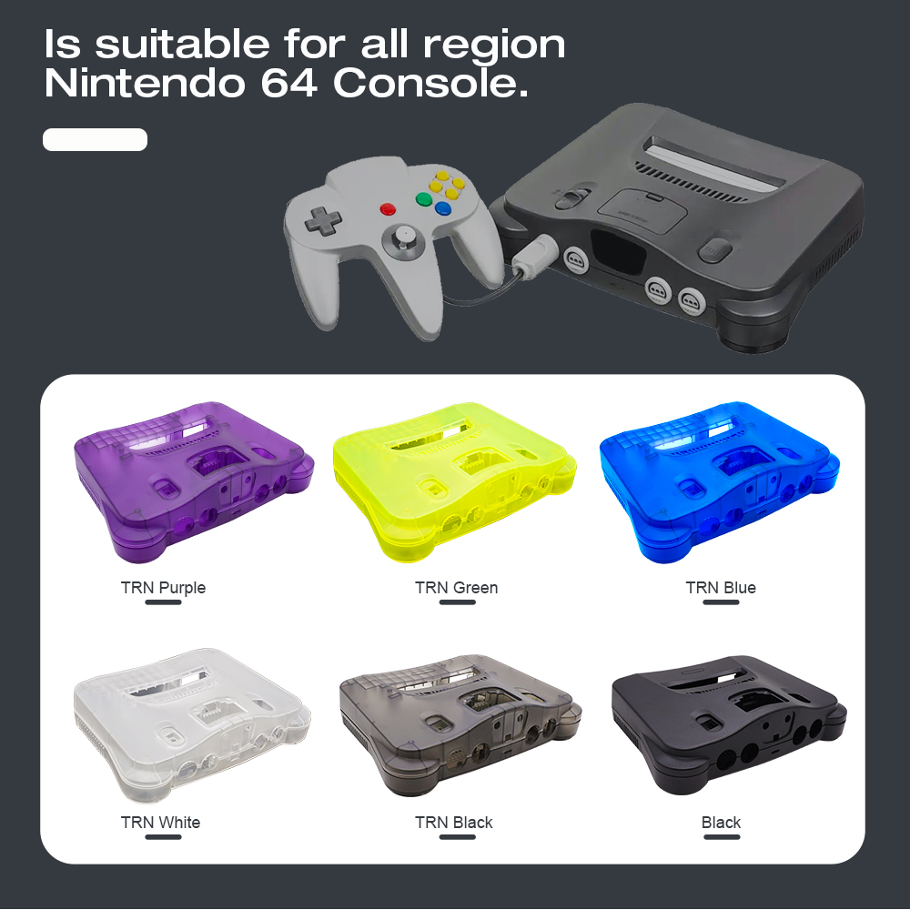 TicKnot プラスチックシェル N64本体用 半透明ケース 任天堂64用