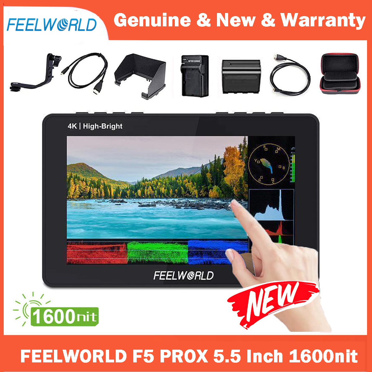 FEELWORLD F5 PRO X 5.5 Inch 1600nit High Bright Touch Screen DSLR