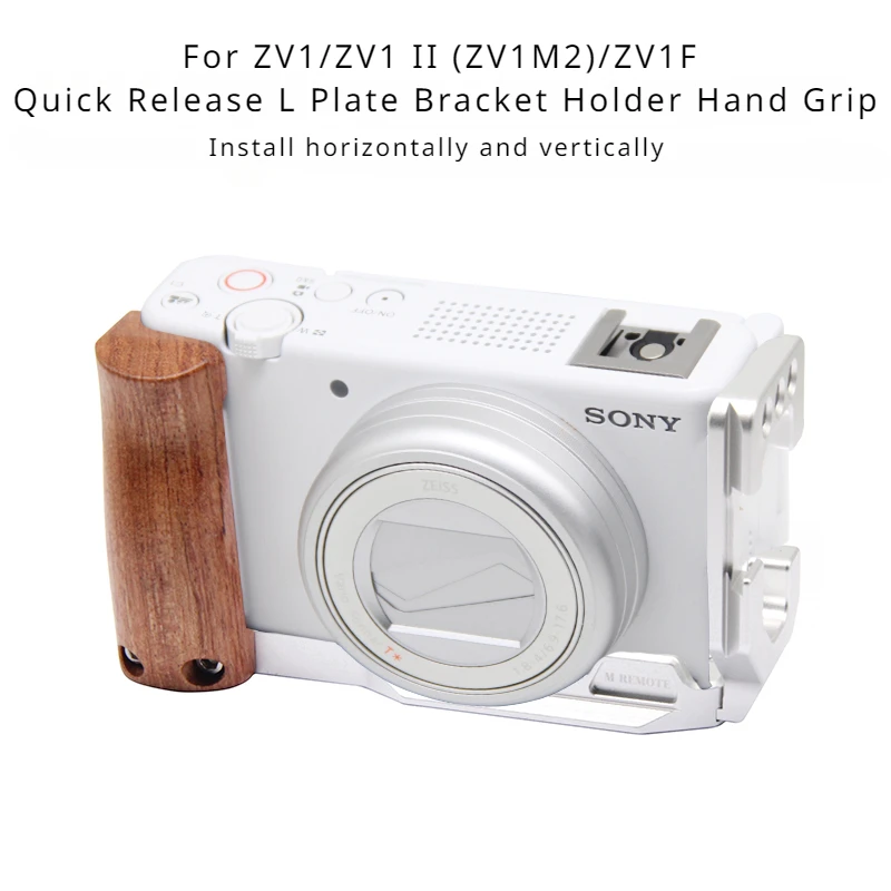 for ZV1/ZV1II /ZV1F Camera Vlog Rig L-Shape Wooden Grip with Cold