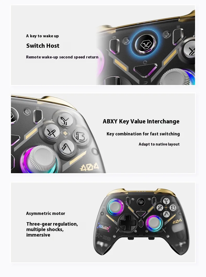 Aolion K20 Wireless Controller for Switch 2 / PC / iOS – Hall