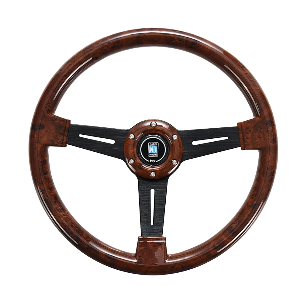 Nardi 14 インチ木目レーシングステアリングホイール 350 ミリメートル