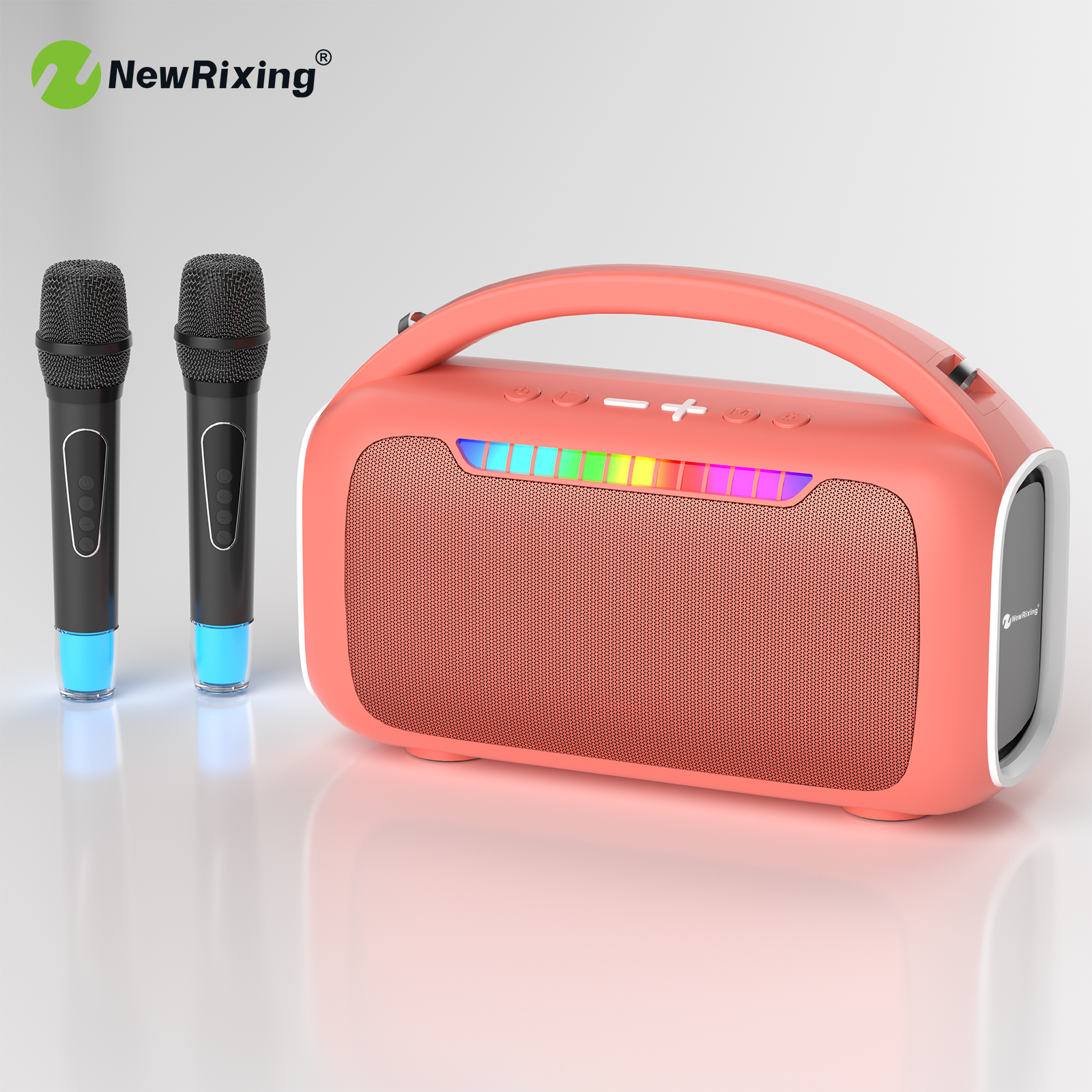 NewRixing 30W Bluetooth Speaker with 2 Mics,Karaoke Machine