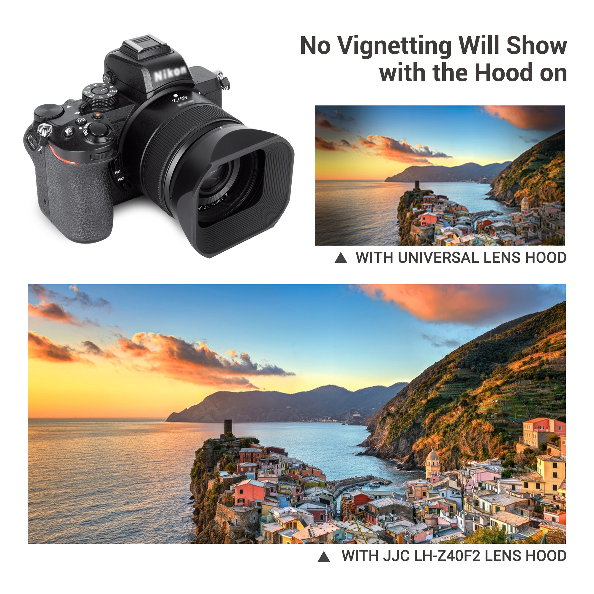 JJC スクエアレンズフード Nikon Z 40mm f/2 (SE) Nikon NIKKOR Z