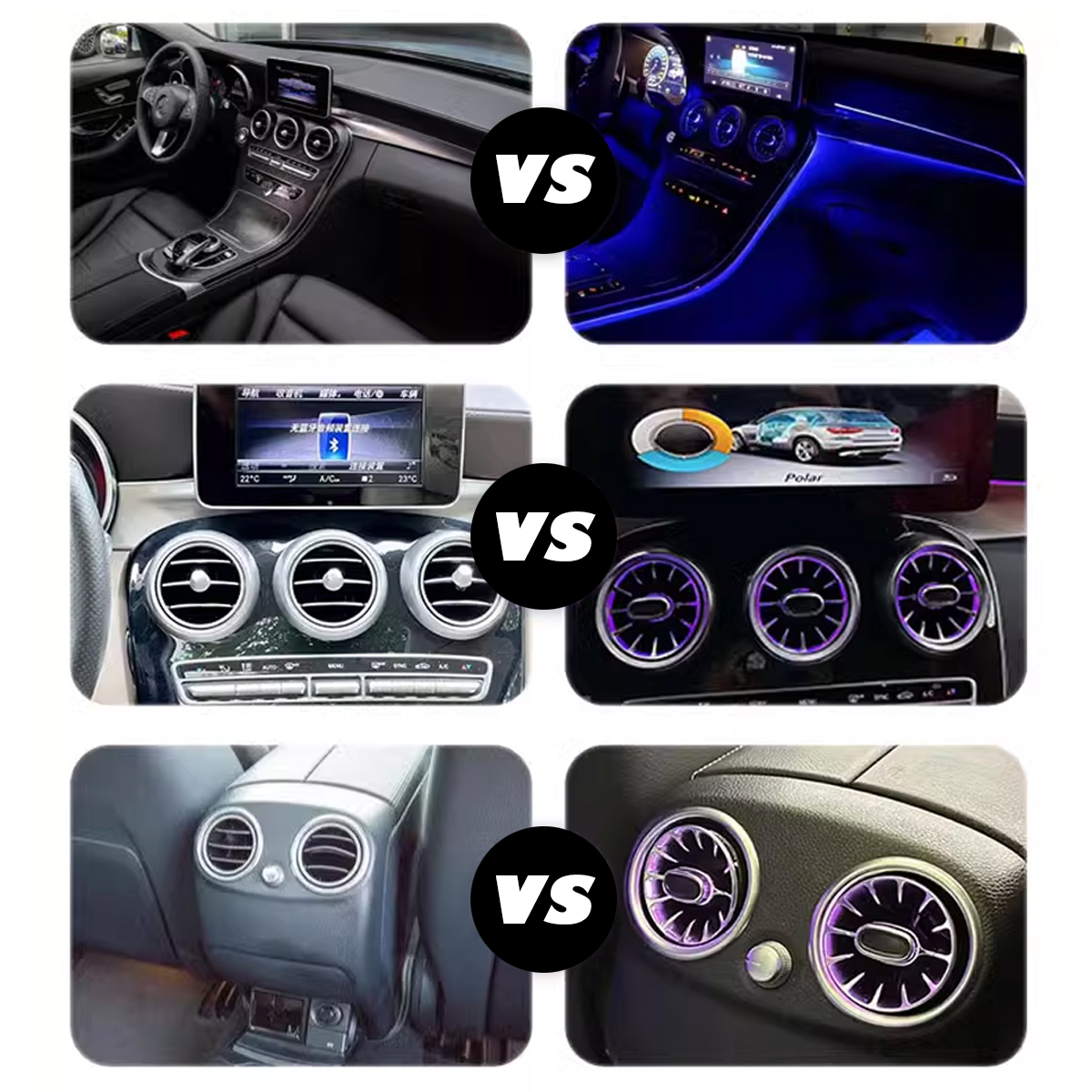 車内装飾用アンビエントライト,照明器具,メルセデスベンツCクラス,w205