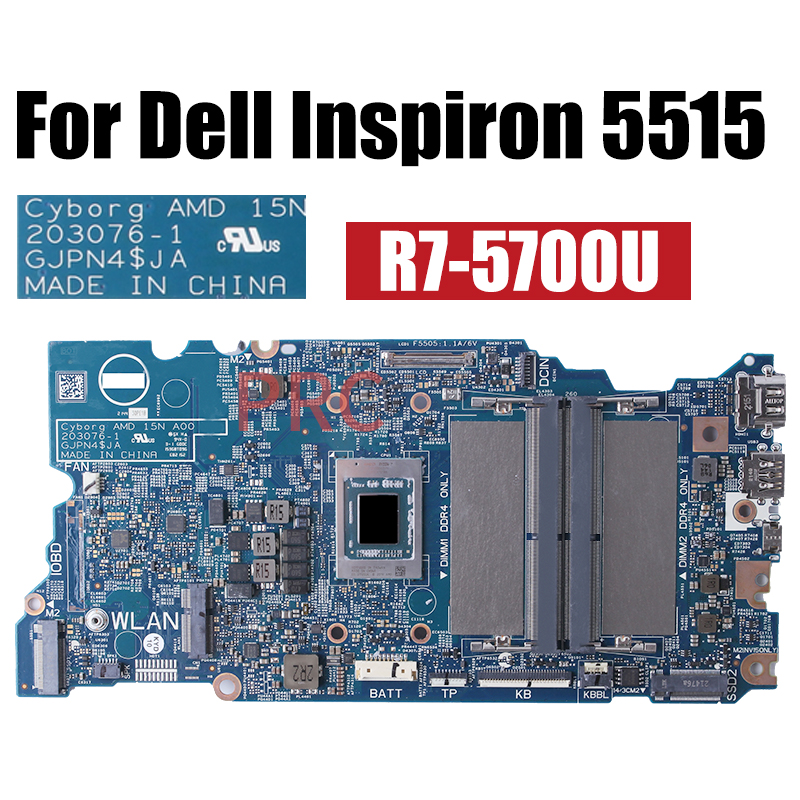 For Dell Inspiron 5515 Laptop Motherboard 203076-1 0WCD6Y 0KDKG8